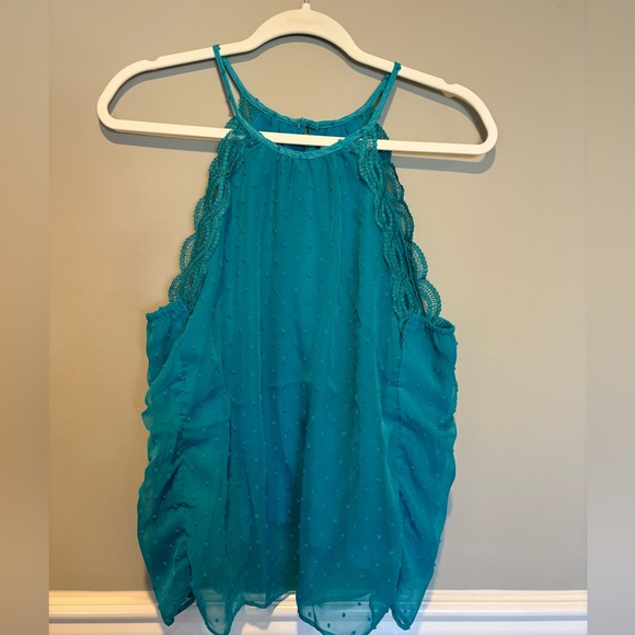 Miami - Francesca's Tops - Women's Dressy Aqua Tank Top - Light sheer material Size worn 2x Size S